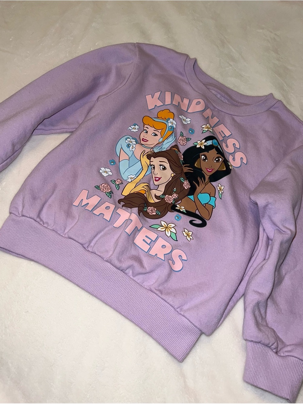 Disney Lilac 'Kindness Matters' Princess Crewneck Sweater